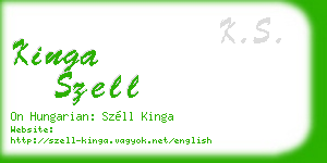kinga szell business card